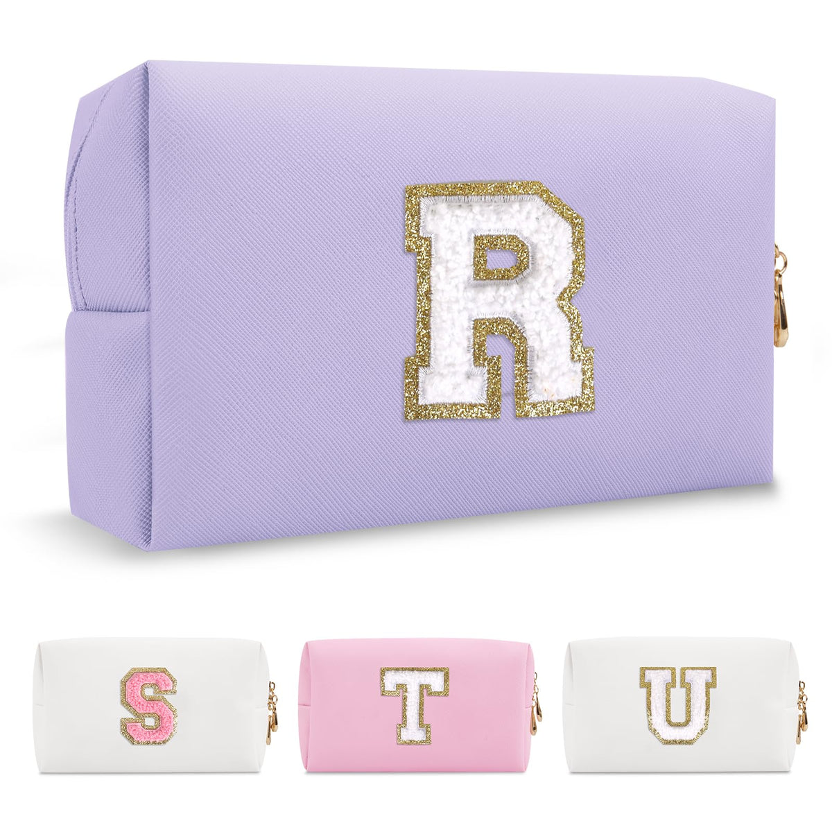 ChaoGreat personalized makeup bag with initial patch for stylish organization.