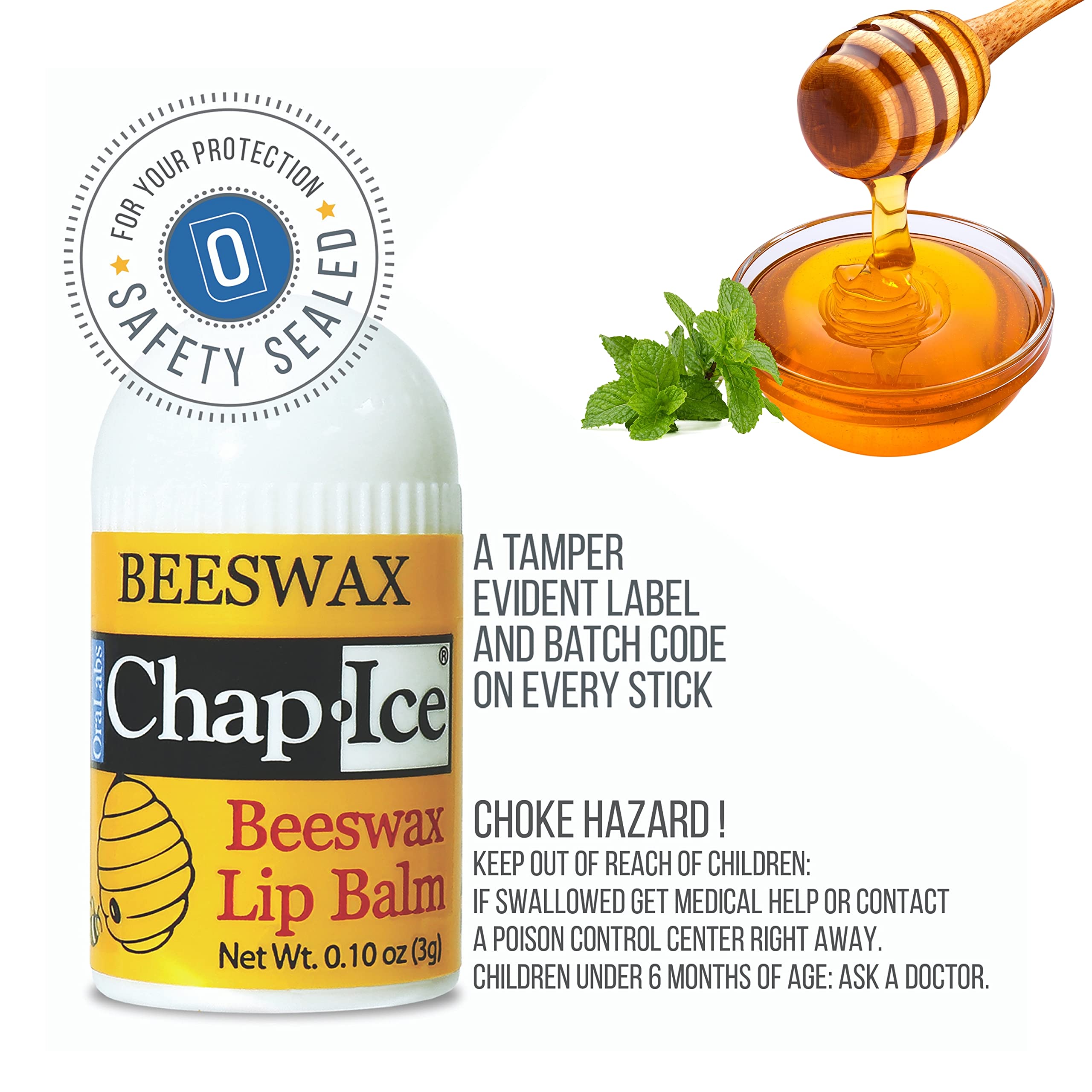 CHAP-ICE made in USA label signaling quality lip care