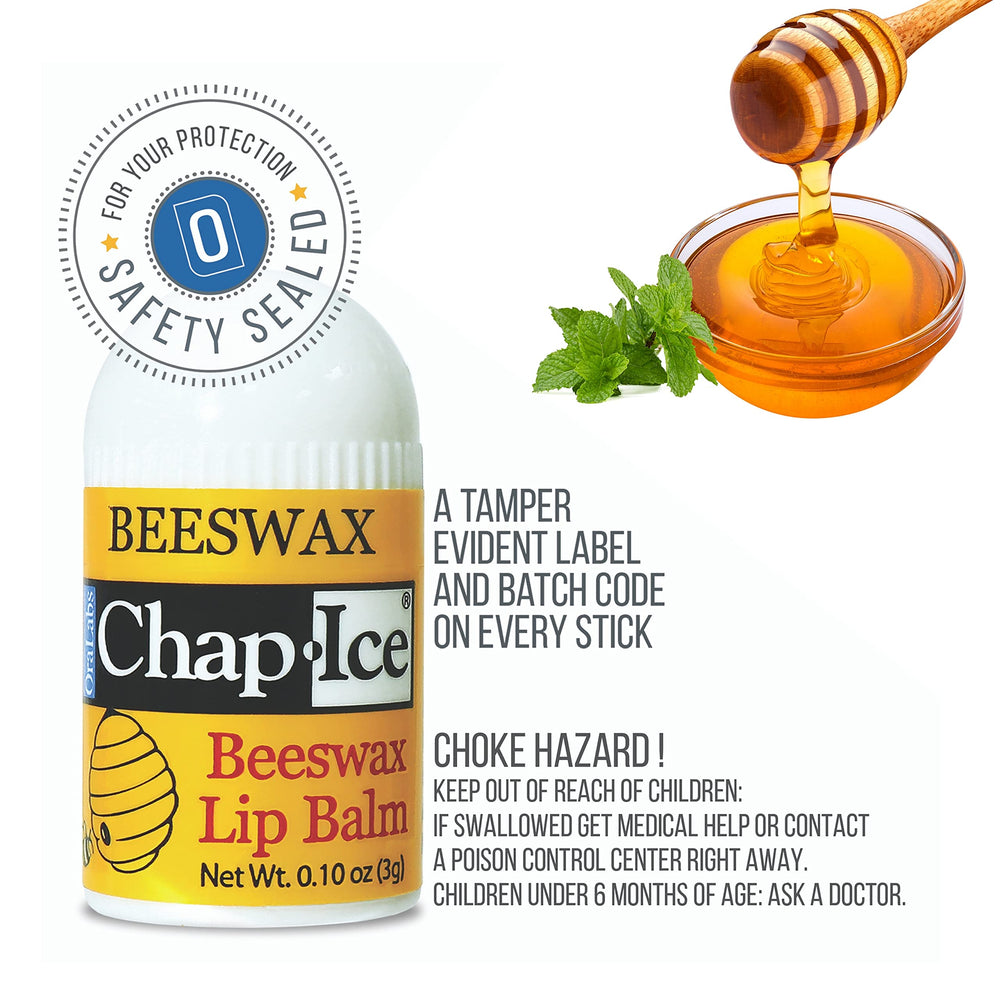 CHAP-ICE made in USA label signaling quality lip care