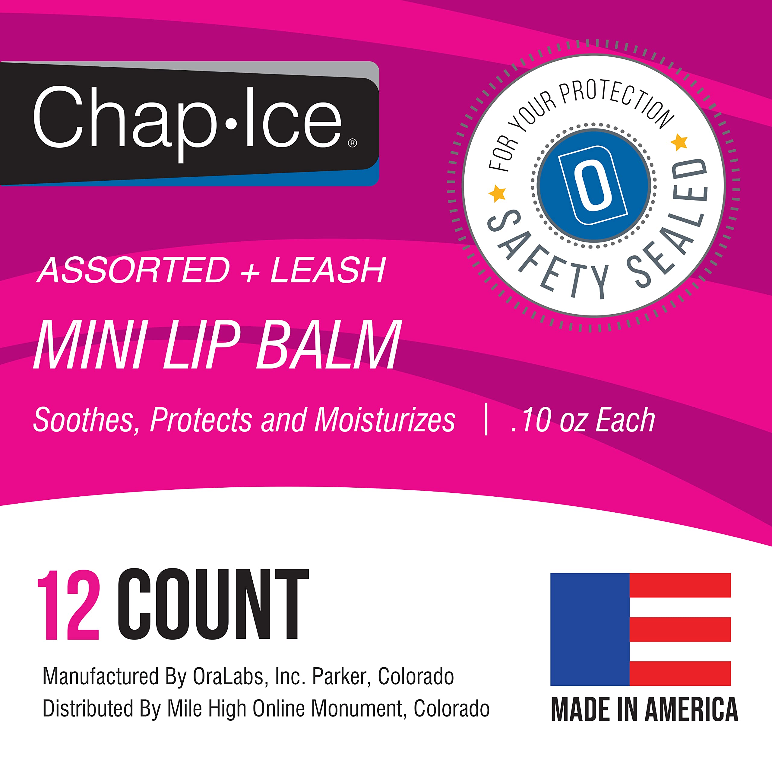CHAP-ICE flavors display with four balms for quick refreshment