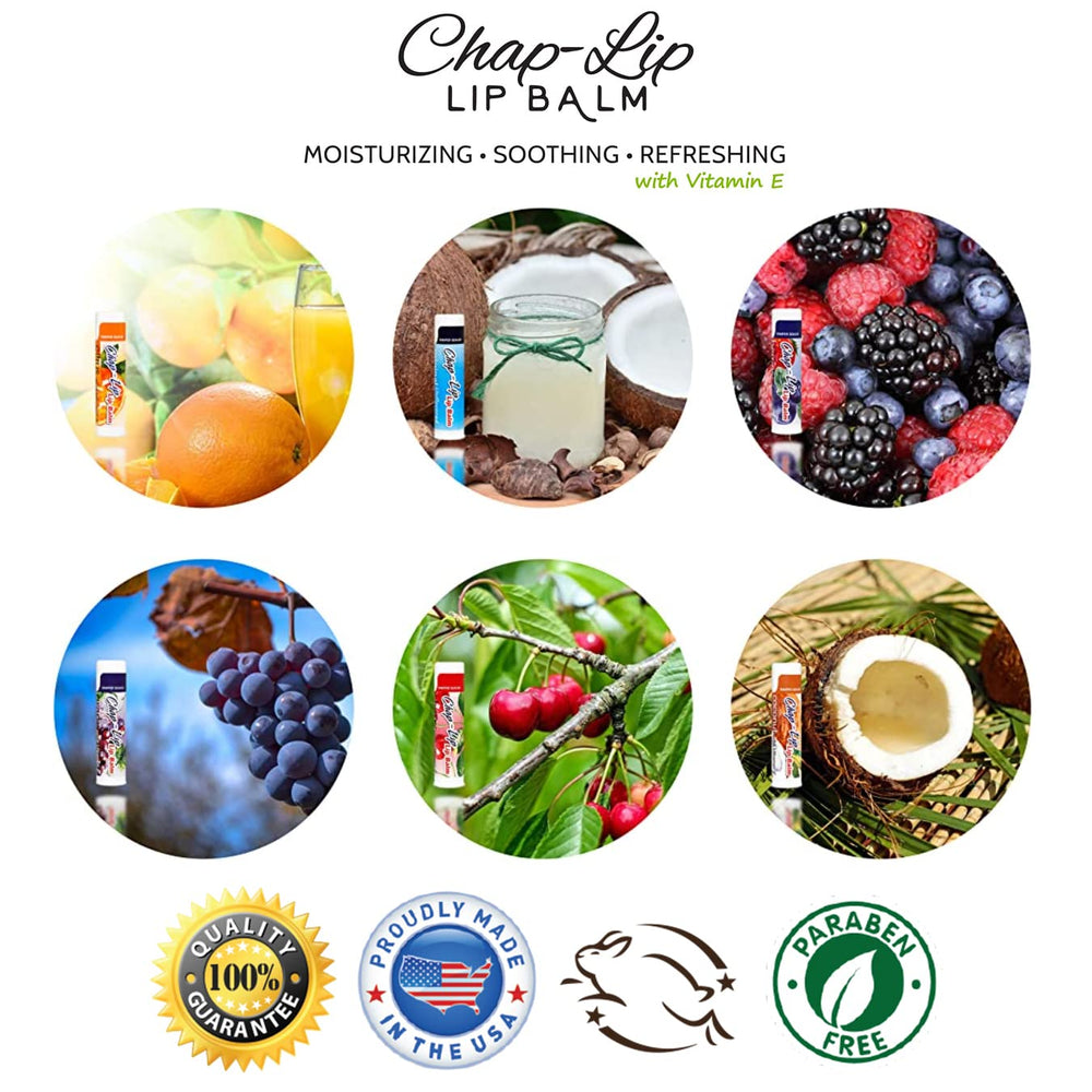 Chap-Lip Lip Balm made-in-usa status signals quality and safety.