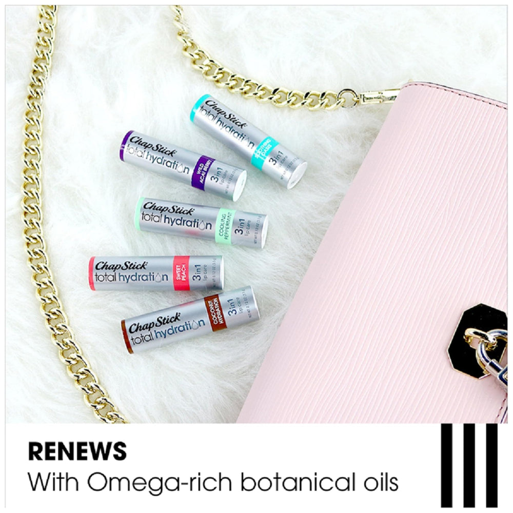 ChapStick botanical oils oil-rich formula emphasizes deep moisture for lips