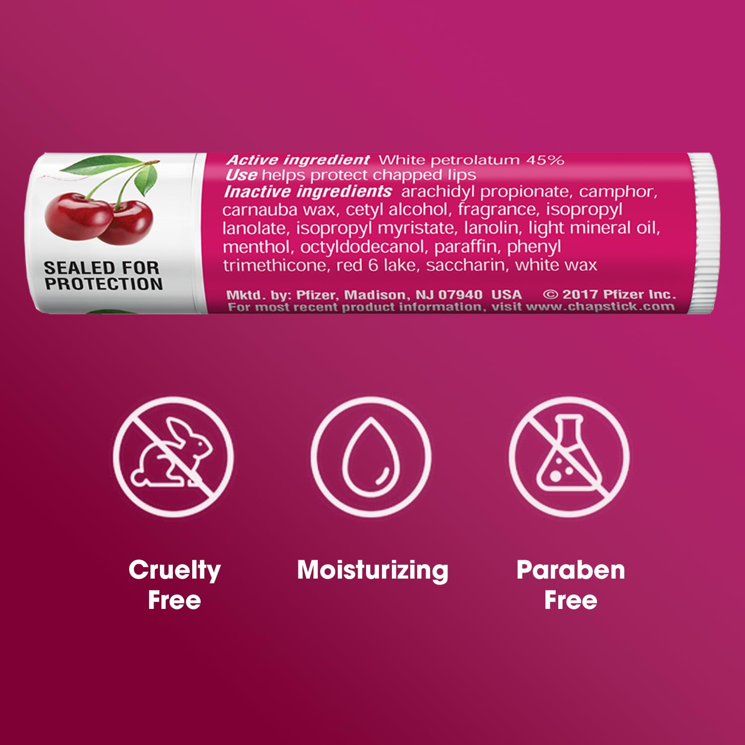ChapStick bulk cherry lip balm 24-pack travel kit keeps lips soft during outings.