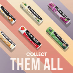 Close-up of ChapStick Classic Strawberry lip balm highlighting sheer tint