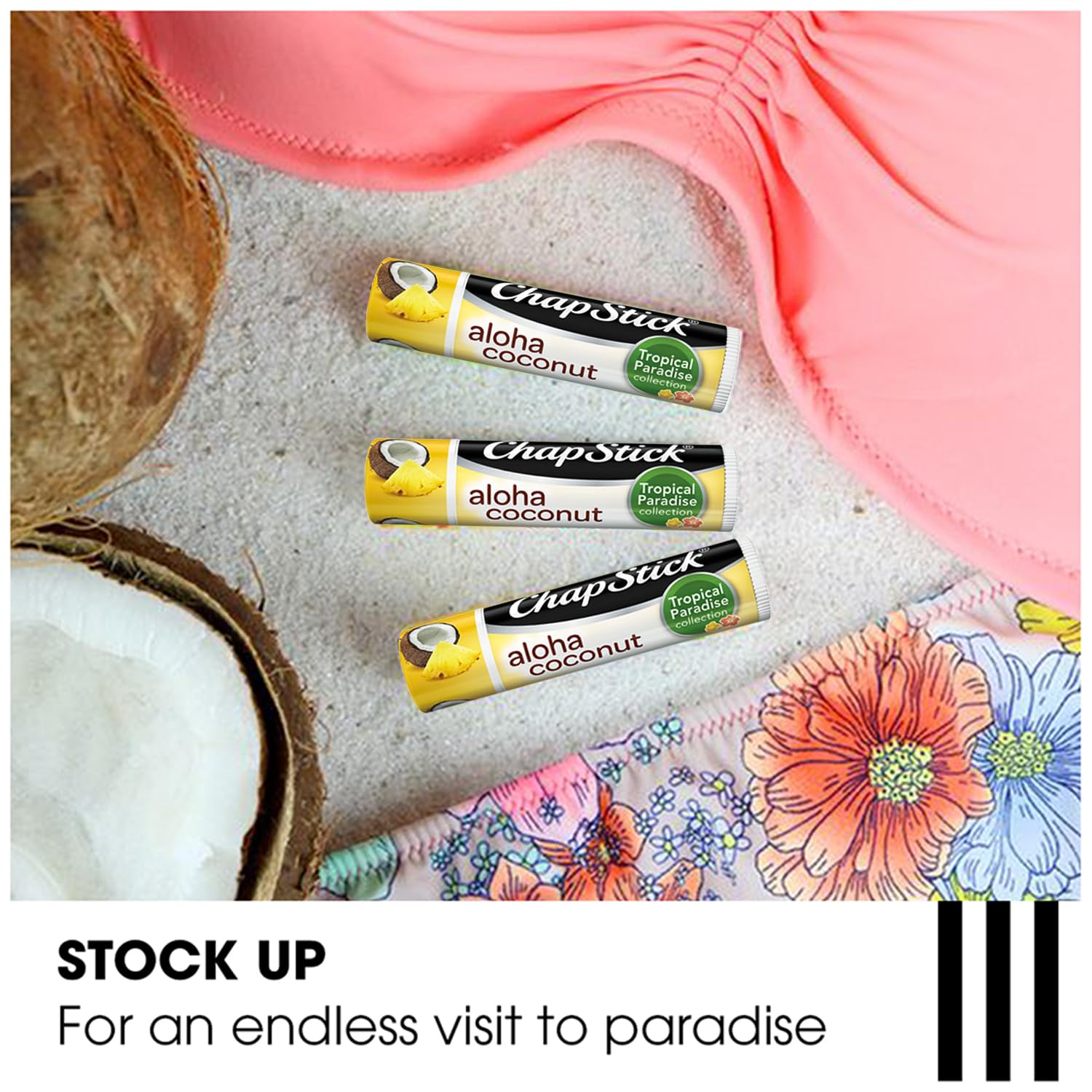 ChapStick Aloha Coconut balm in slim, travel-friendly packaging.