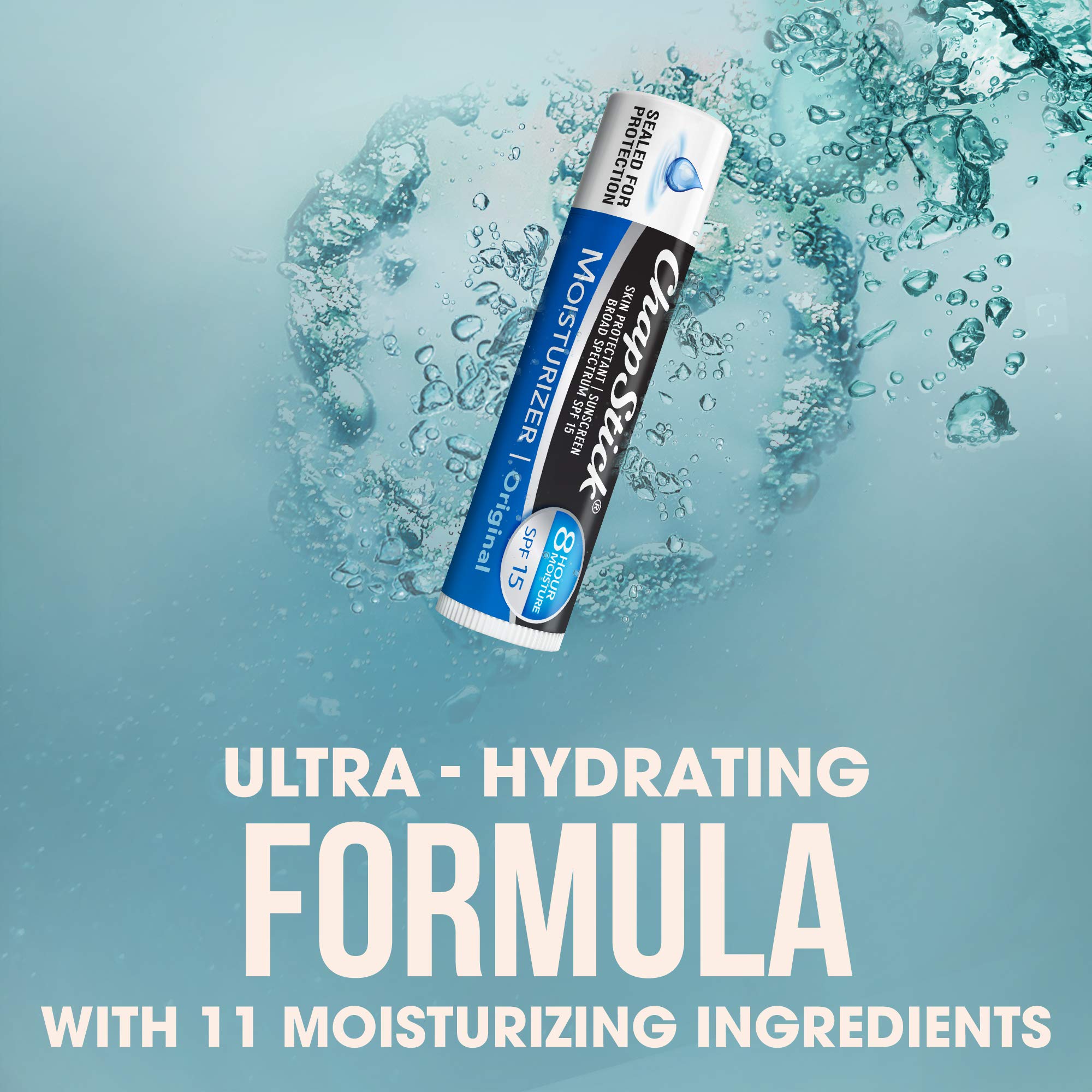 ChapStick lipcare applied on lips for smooth, hydrated feel