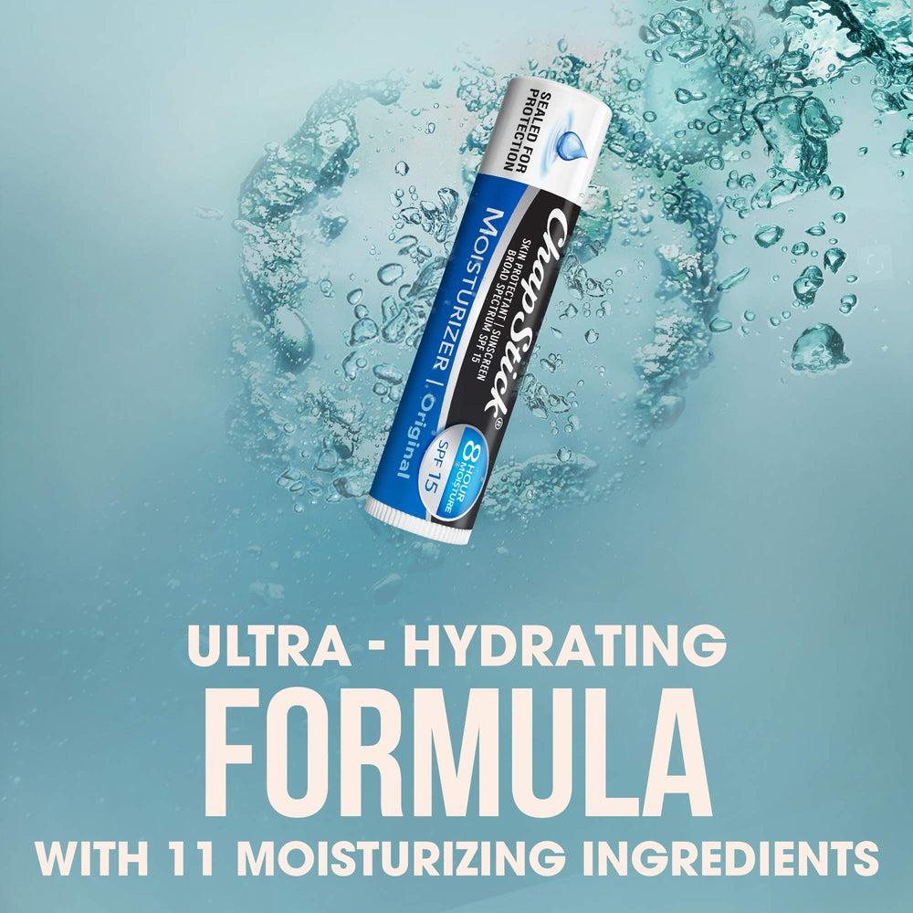 ChapStick lipcare applied on lips for smooth, hydrated feel