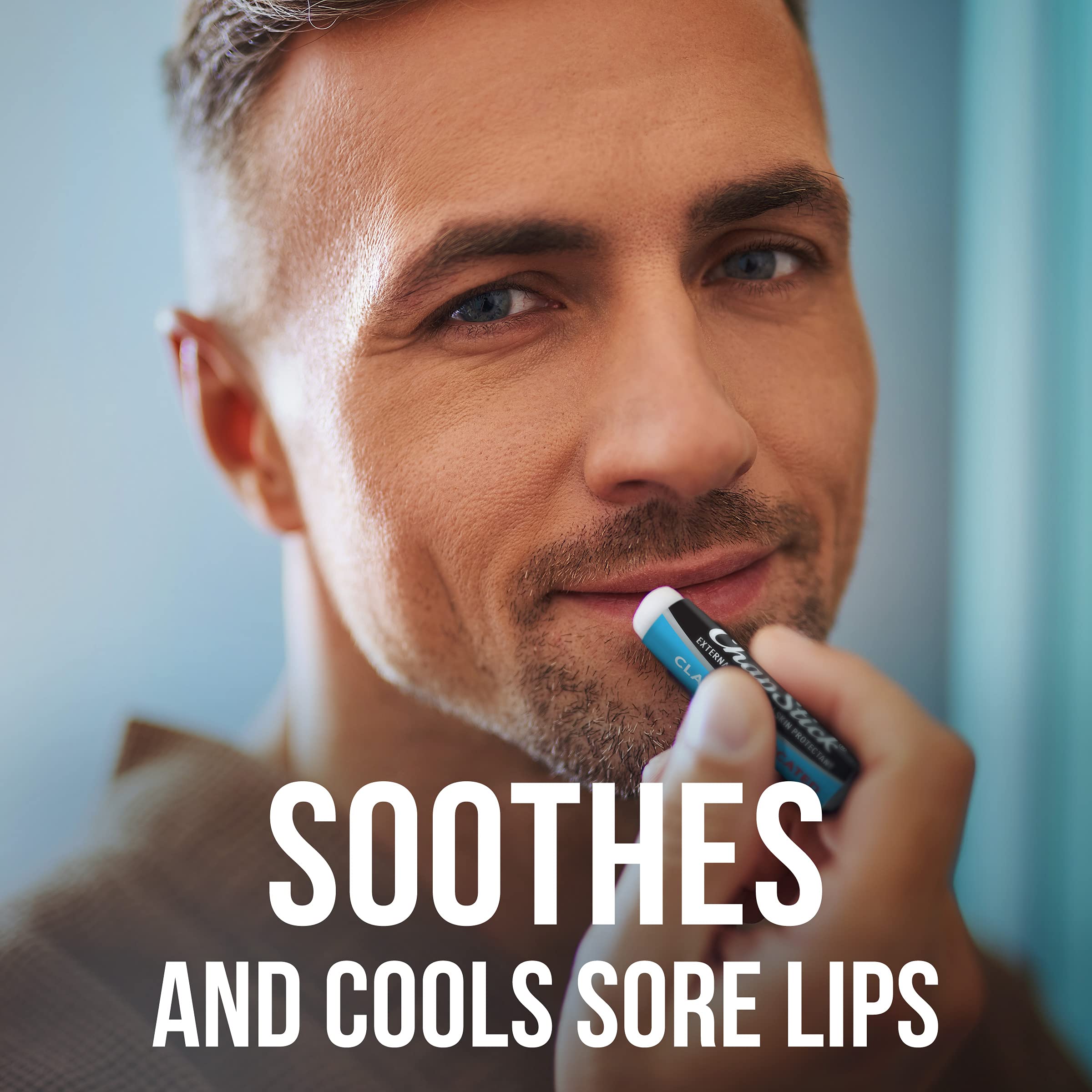 ChapStick medicated balm packaging conveys trusted lip care legacy.