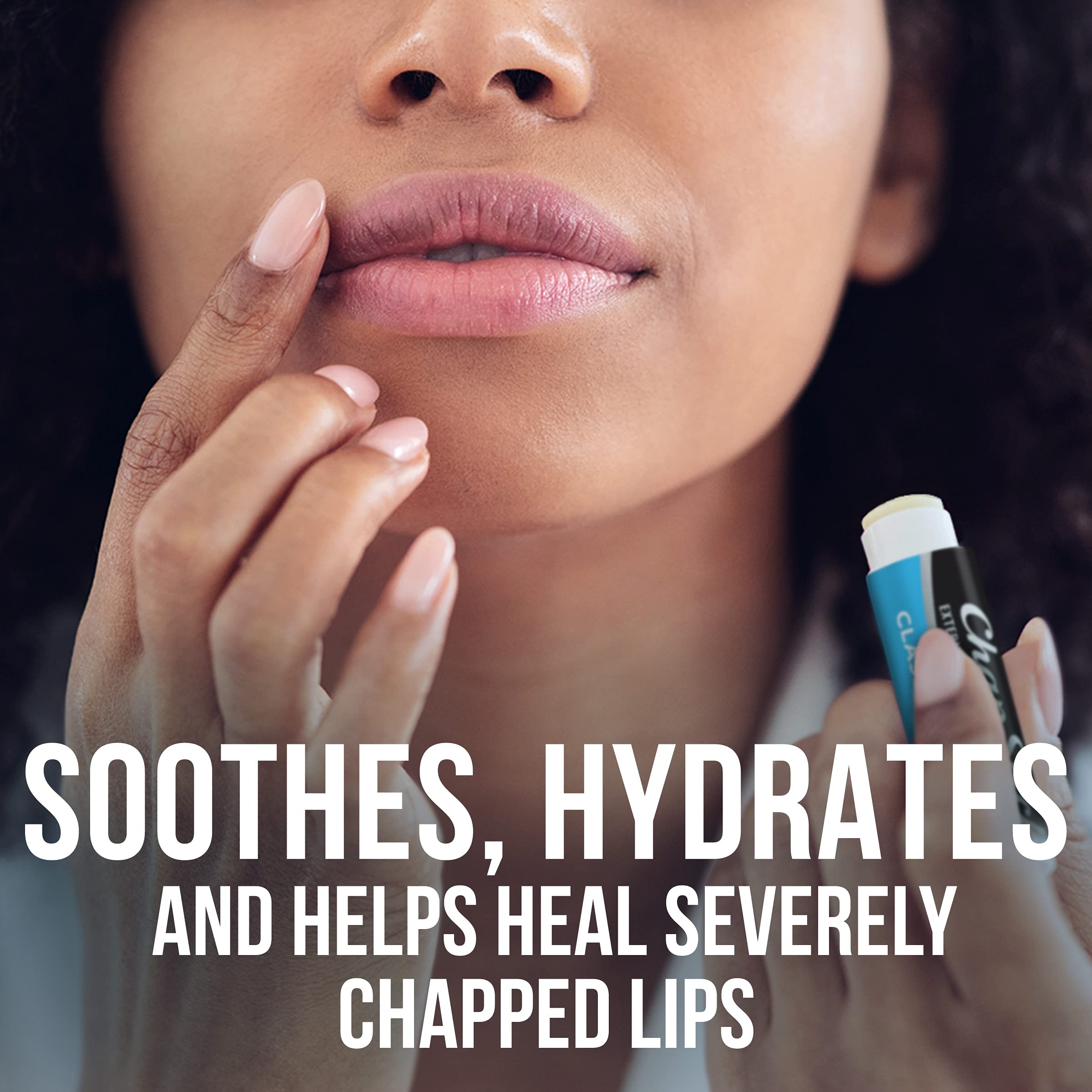 ChapStick medicated lip balm stick close-up highlighting spearmint flavor and smooth texture.
