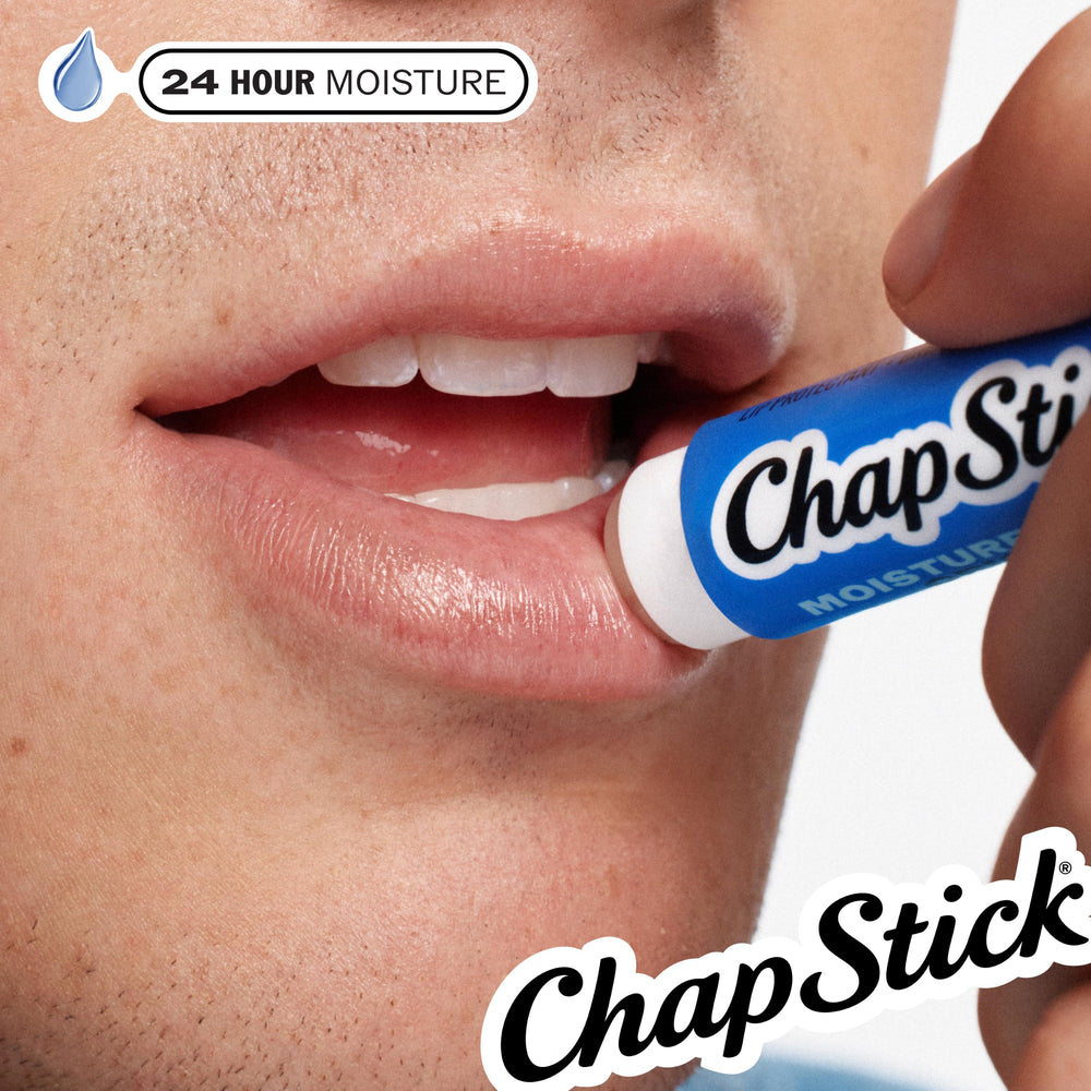 Close-up texture of ChapStick balm showing smooth, lightweight finish