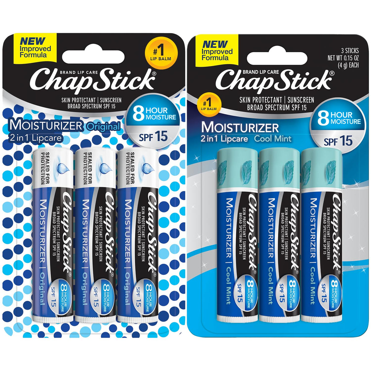 ChapStick Moisturizer 2-in-1 Original tube closeup for daily hydration