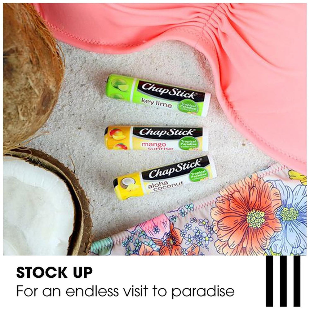ChapStick Tropical: uso diario para mantener labios suaves y saludables.
