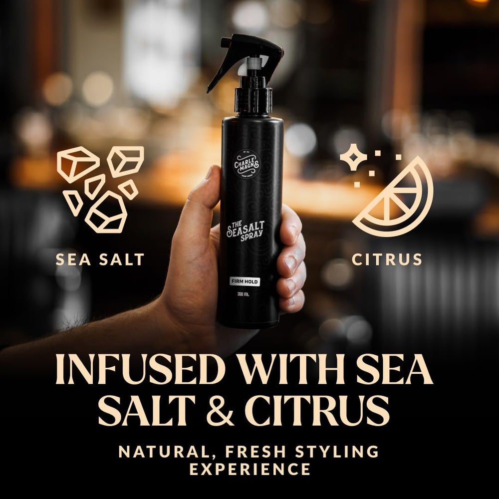 Charlemagne Sea Salt Hair Spray works for all hair types adding texture