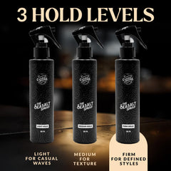 Charlemagne Sea Salt Hair Spray matte finish on hair for natural texture