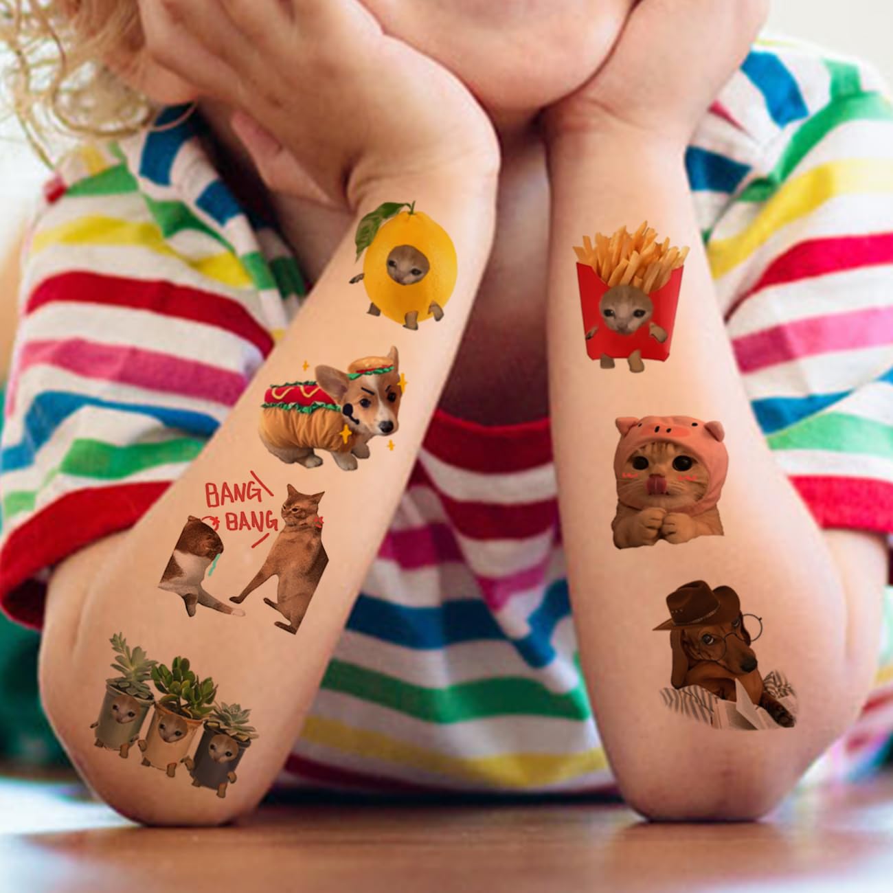 CHARLENT cat-themed memes add colorful flair to kids' birthdays and DIY decor.