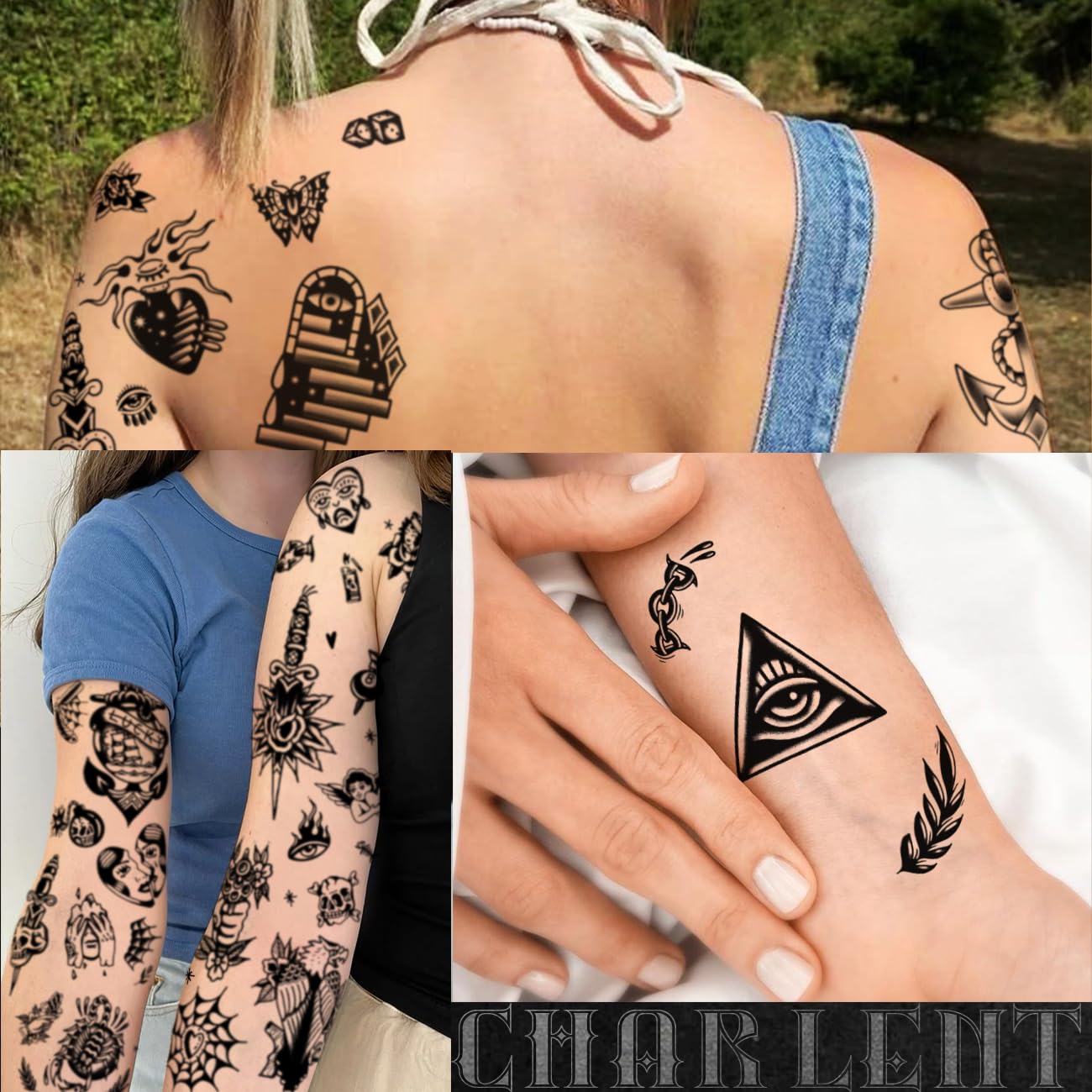 CHARLENT easy-apply removable tattoos enable fast changes for quick style adjustments