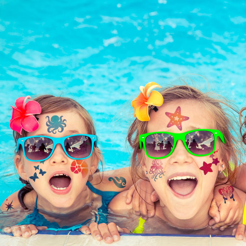 CHARLENT glitter tattoos 74 styles ideal for pool parties and Hawaiian events