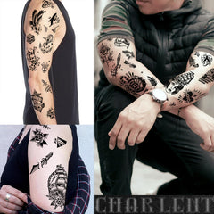 CHARLENT roses skulls anchors eagles tattoo designs highlight versatile placements on arms neck