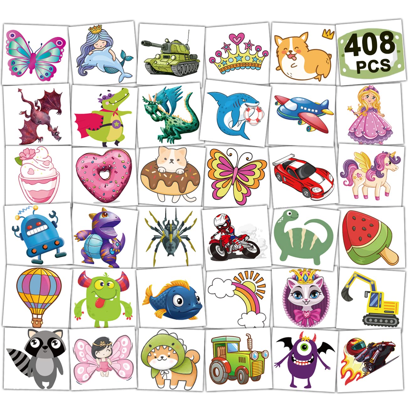 CHARLENT tattoos mixed designs for party favors and kids' creative play.