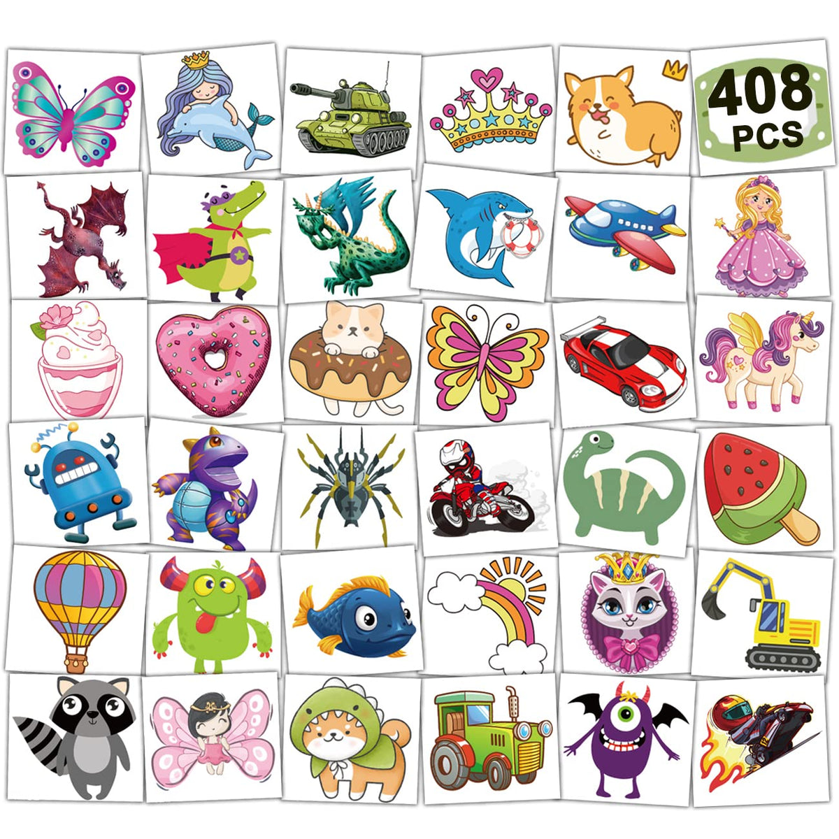 CHARLENT tattoos mixed designs for party favors and kids' creative play.