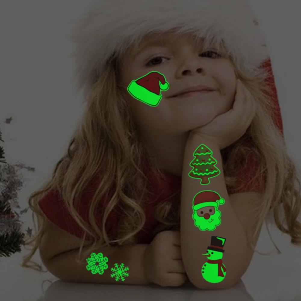 CHARLENT Glow Tattoos Christmas tree design sparkles during celebrations