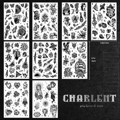 CHARLENT vintage american tattoo designs highlight classic motifs for festival-ready temporary ink