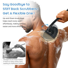 Charlie & Mollie back scrubber long handle reaches hard-to-reach areas