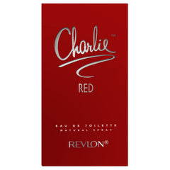 Charlie Red by Revlon packaging box emphasizes premium scent branding and gift-ready appeal.