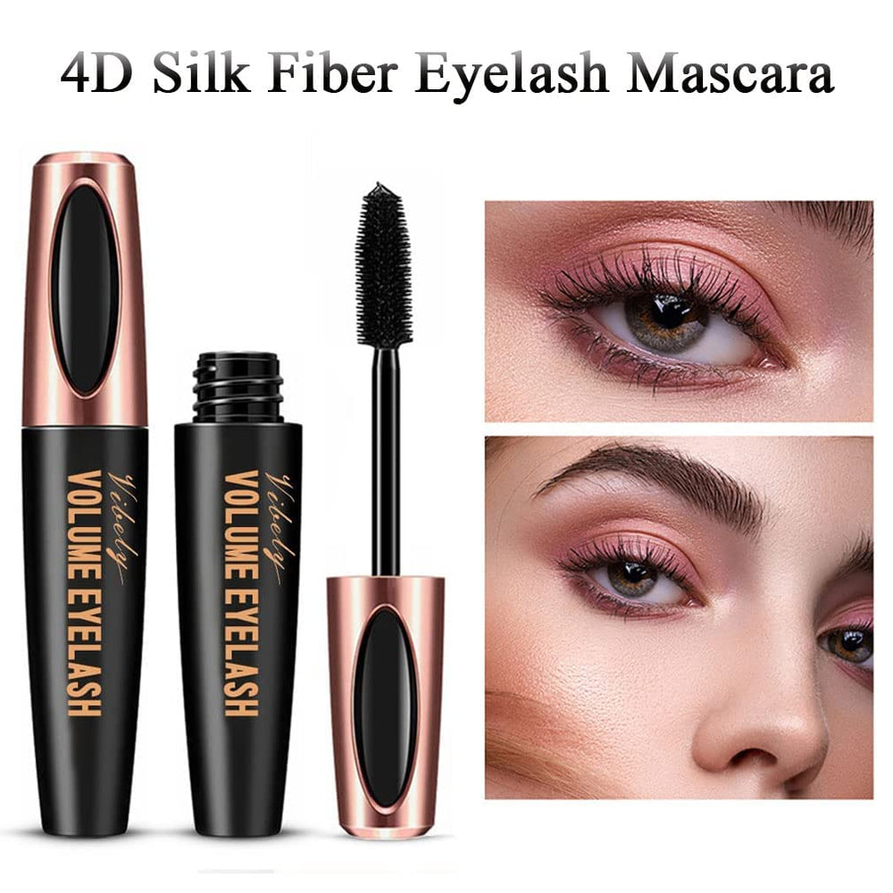 Charm Kiss 4D Silk Fiber Lash Mascara wand shows waterproof, long-lasting protection