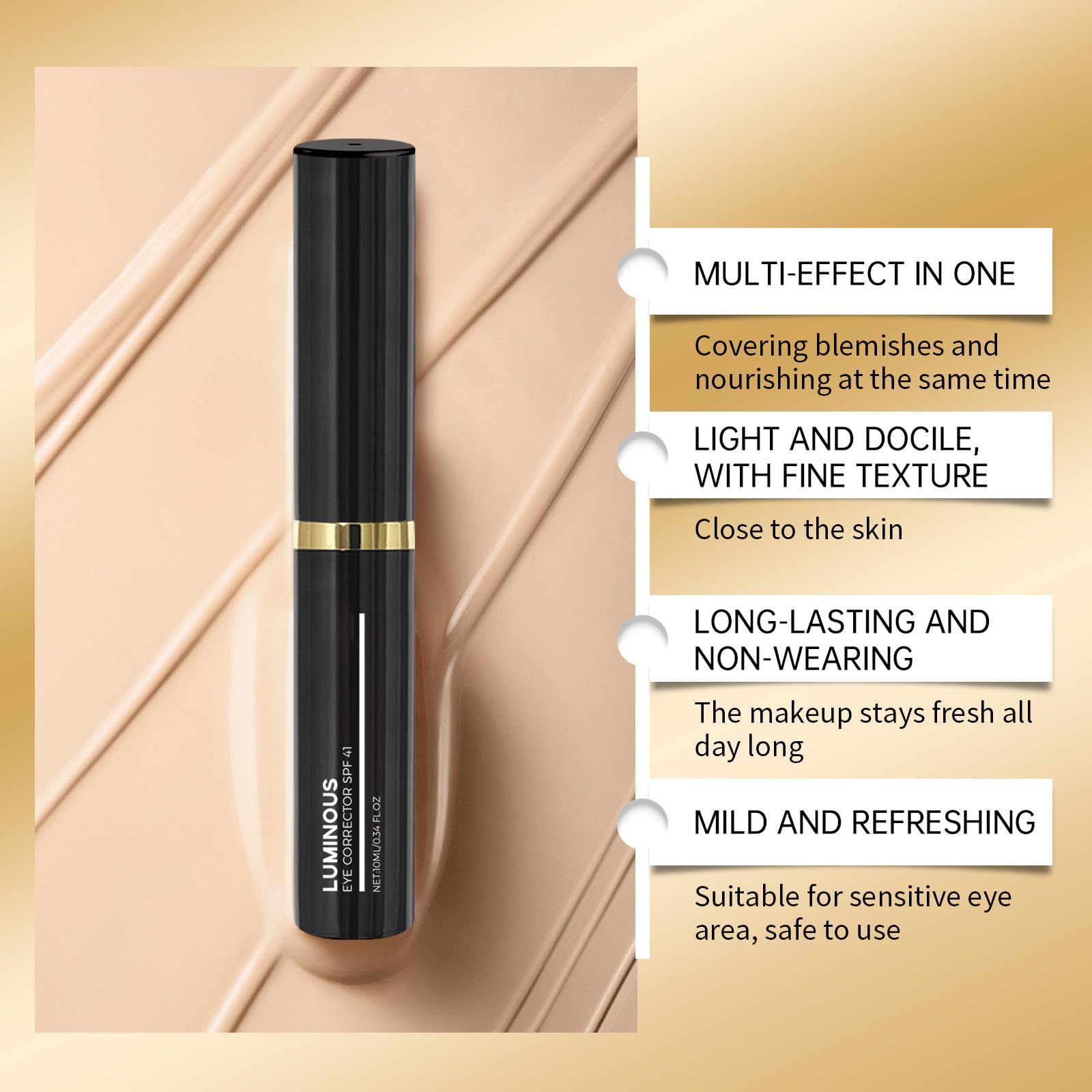 Charm Kiss Eye Corrector lightweight formula close-up suitable for sensitive skin