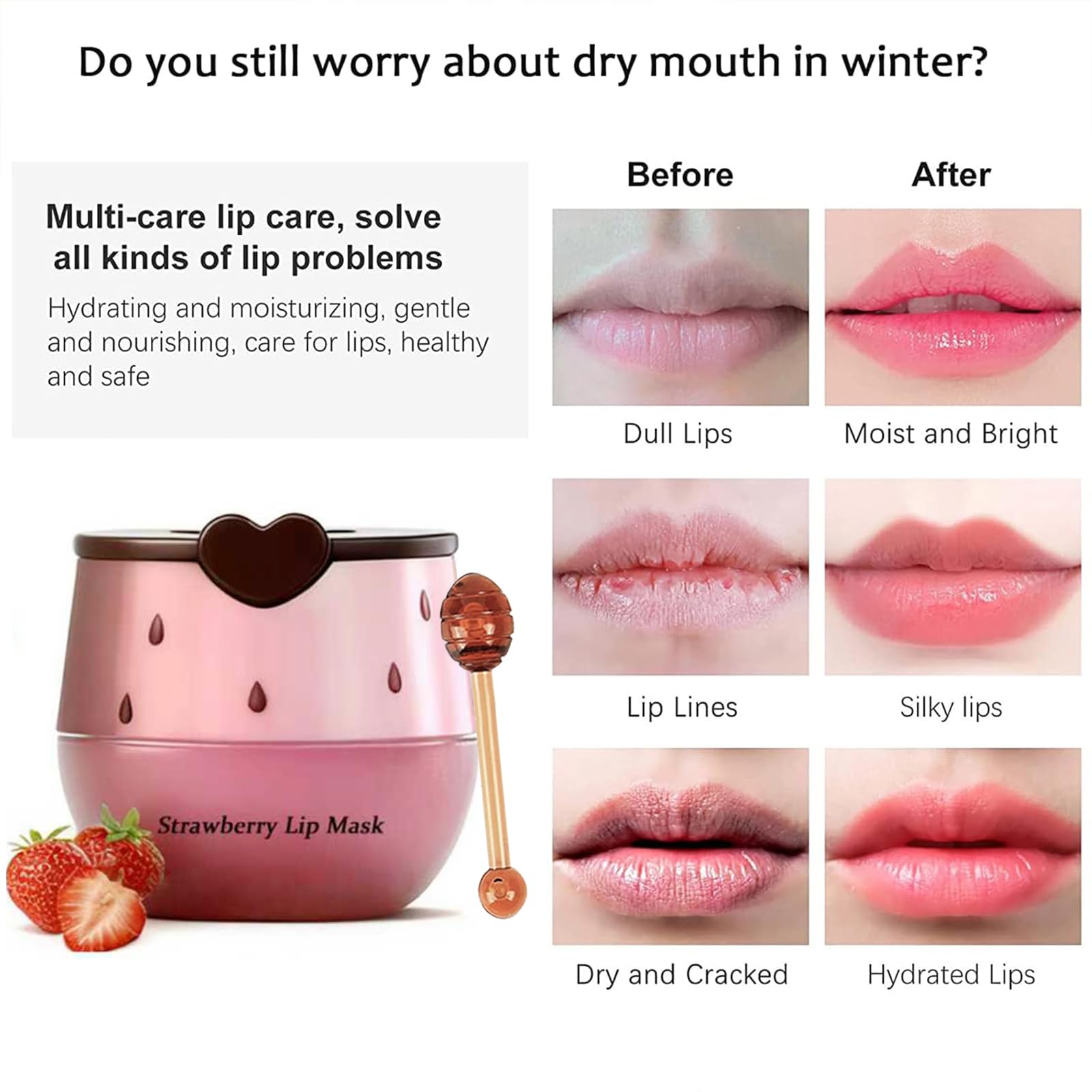 Charm Kiss honey pot delicate packaging with built-in brush slot keeps lip care organized