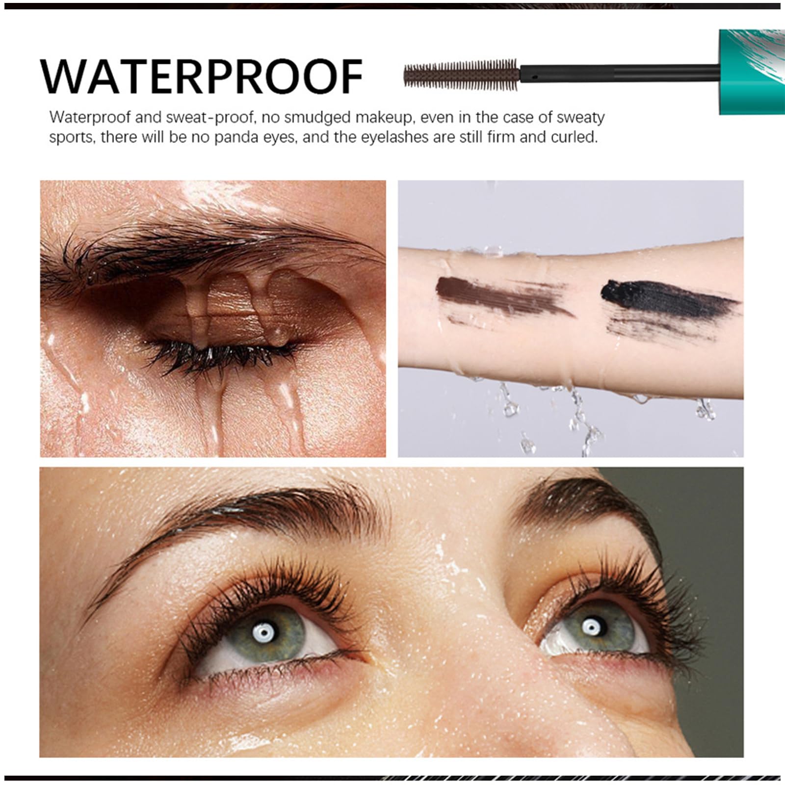 Charm Kiss lash brush close-up reveals smooth apply for defined roots.