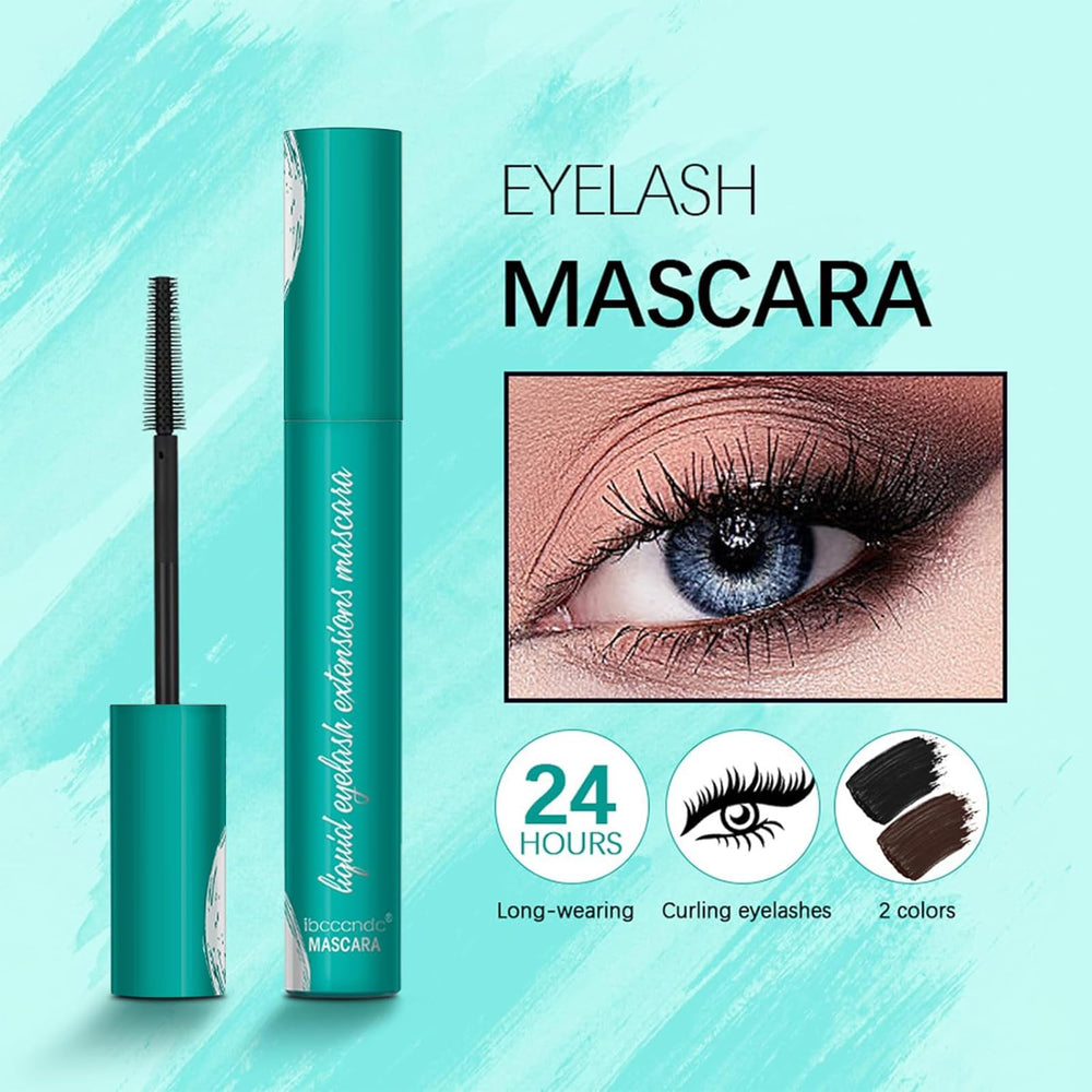 Charm Kiss mascara wand demonstrates 4D fibers lifting and curling lashes.
