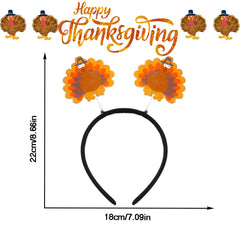 CHARMARK Turkey headband front design turkey highlight for stylish Thanksgiving outfit.