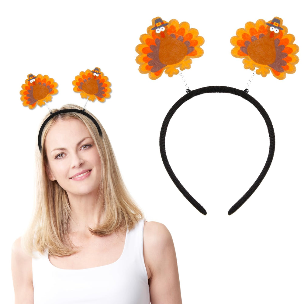 CHARMARK Turkey headband orange brown side view for festive autumn styling.