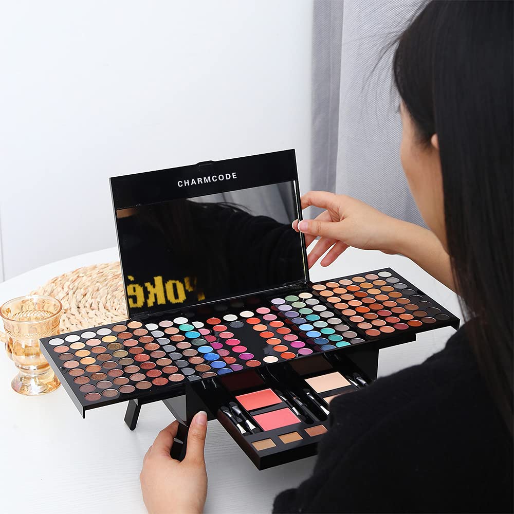 CHARMCODE 190 Colors makeup kit mirror open for easy on-the-go application.