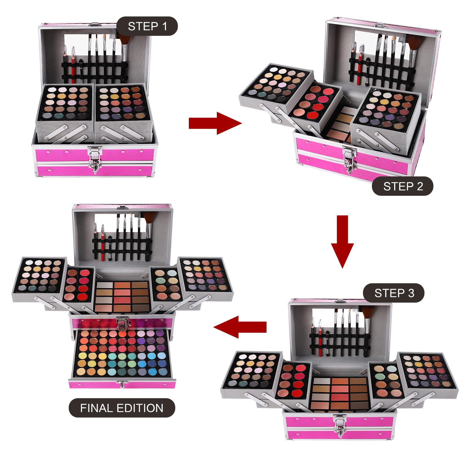 CharmCode blush highlighter contour trio palette swatches for glow and definition