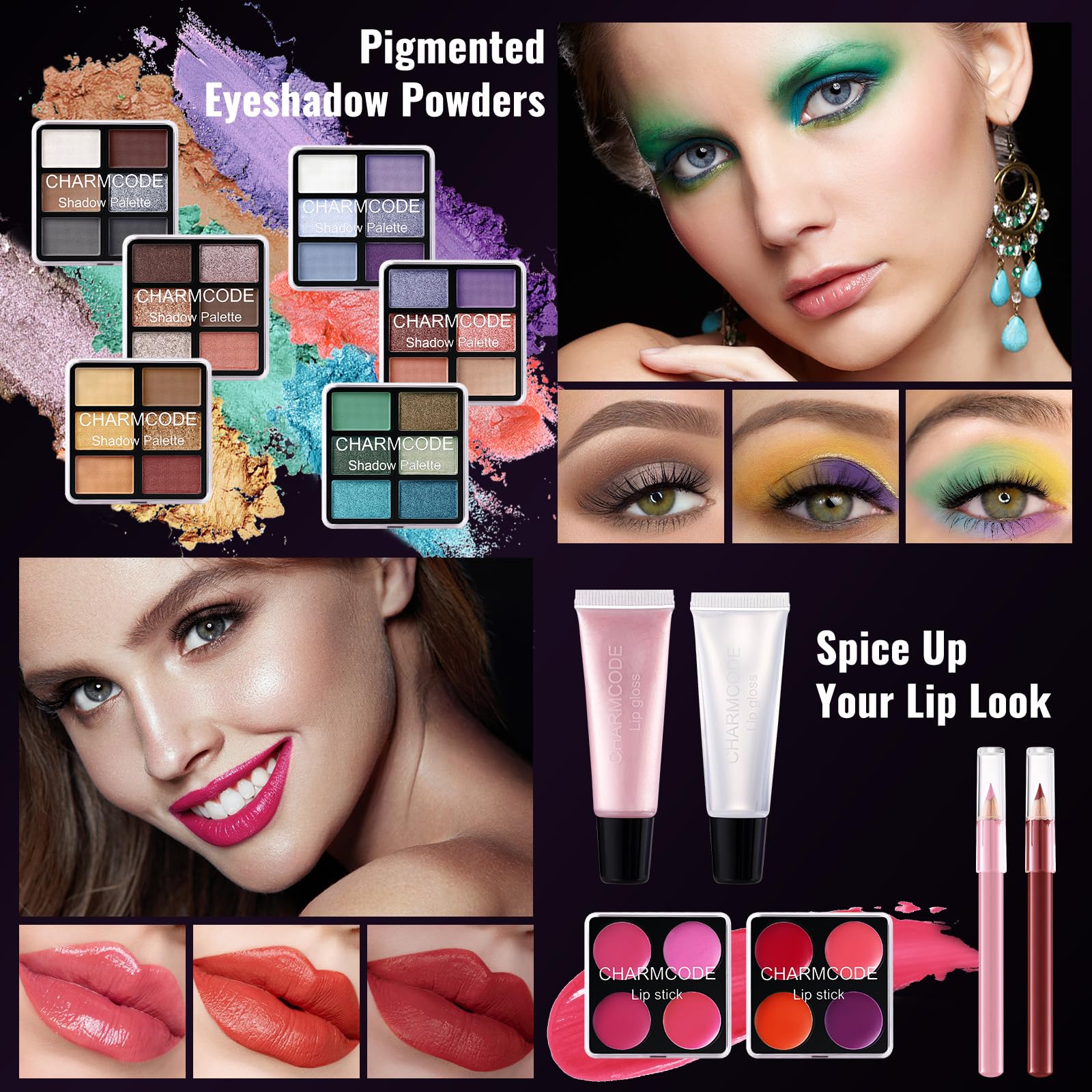CHARMCODE cream eyeshadow and concealer compact for smooth lids and under-eye coverage