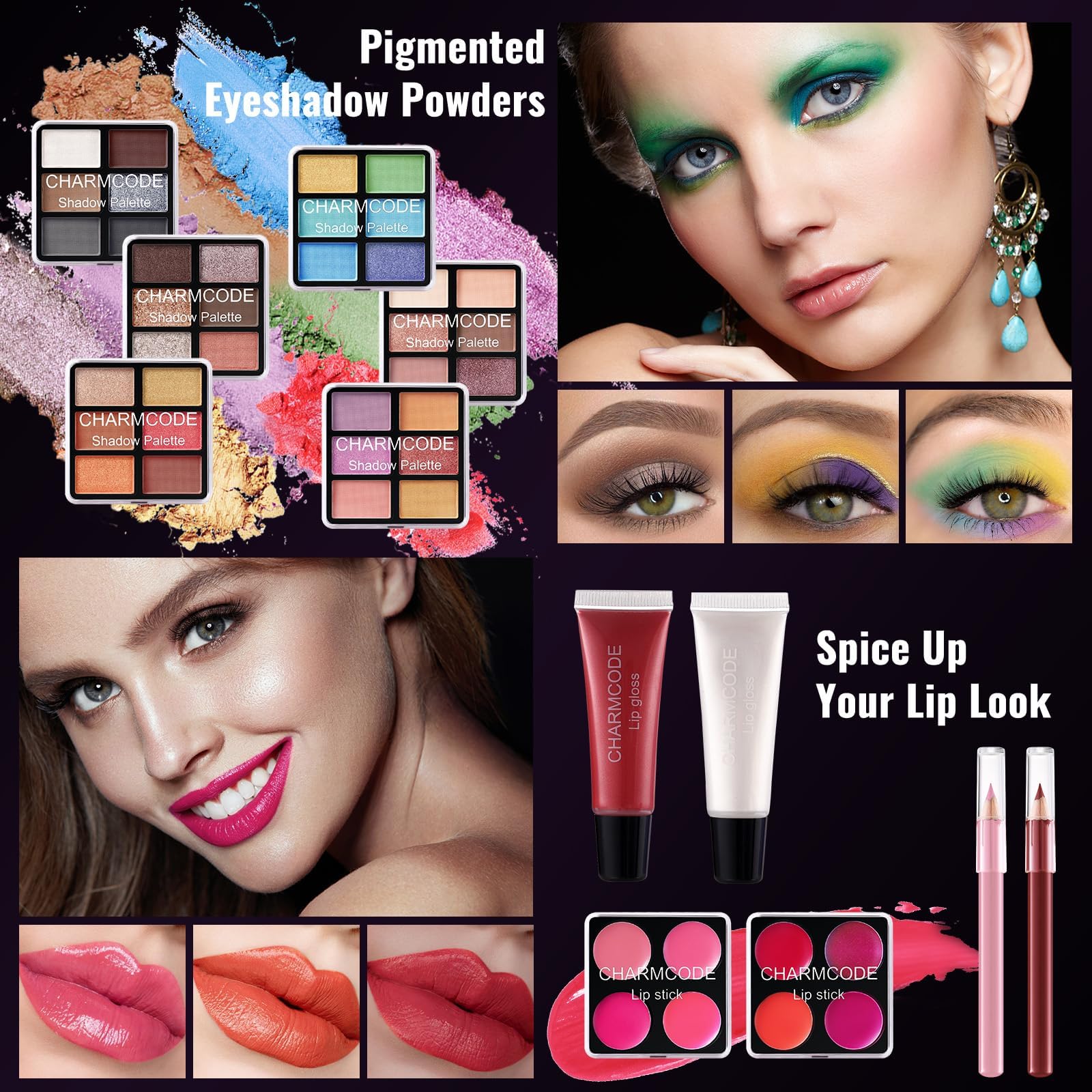 CHARMCODE eyeshadow-palettes-collection offers matte to shimmer shades for versatile makeup.