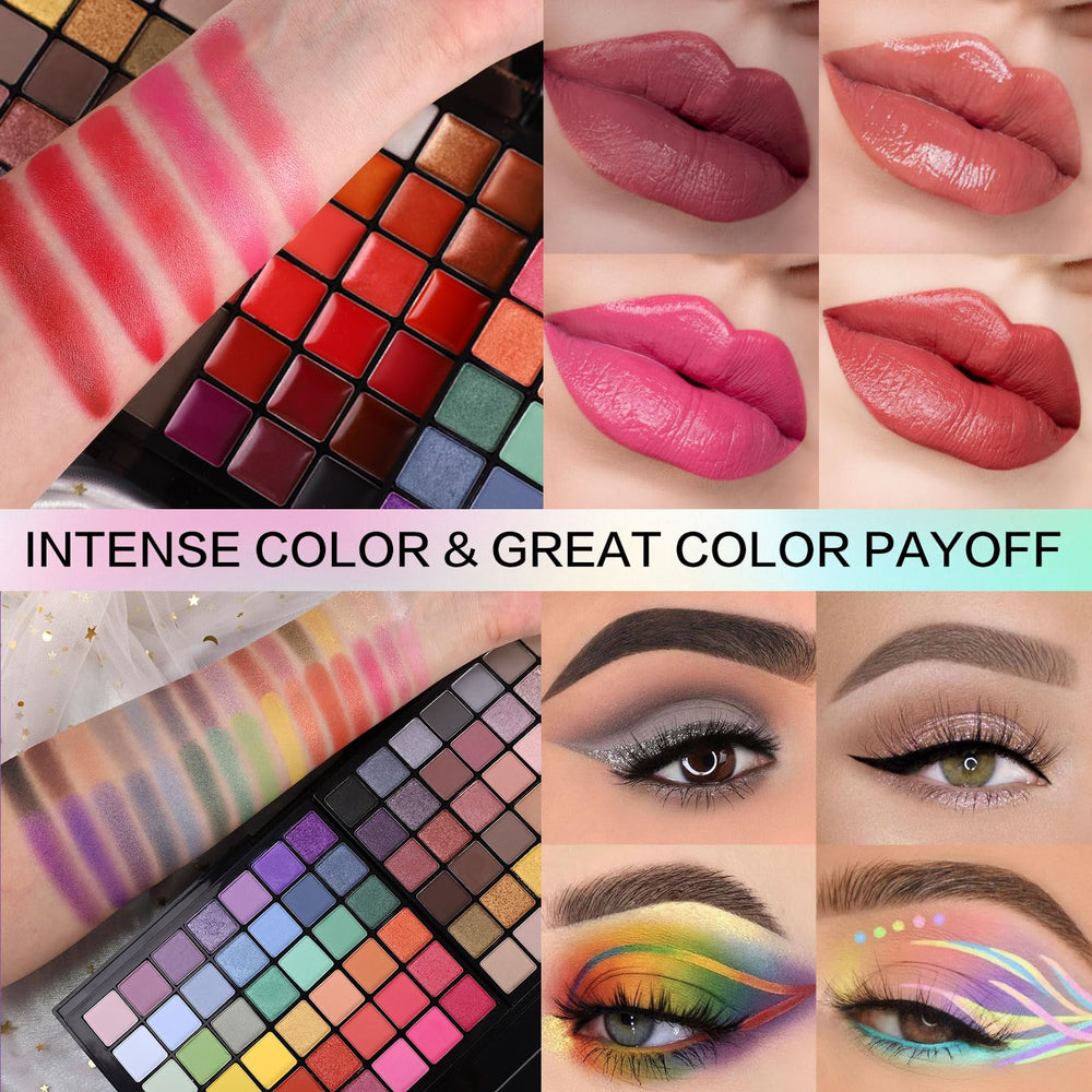 Charmcode makeup kit silky-shine eyeshadows blend easily for polished day-to-night looks.