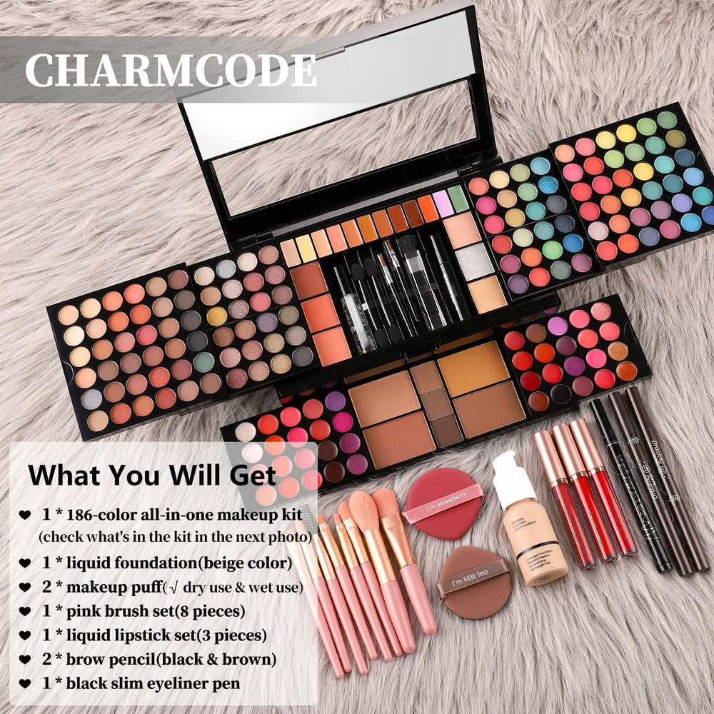 Charmcode travel-compact makeup kit closed showcases sleek portability for busy days