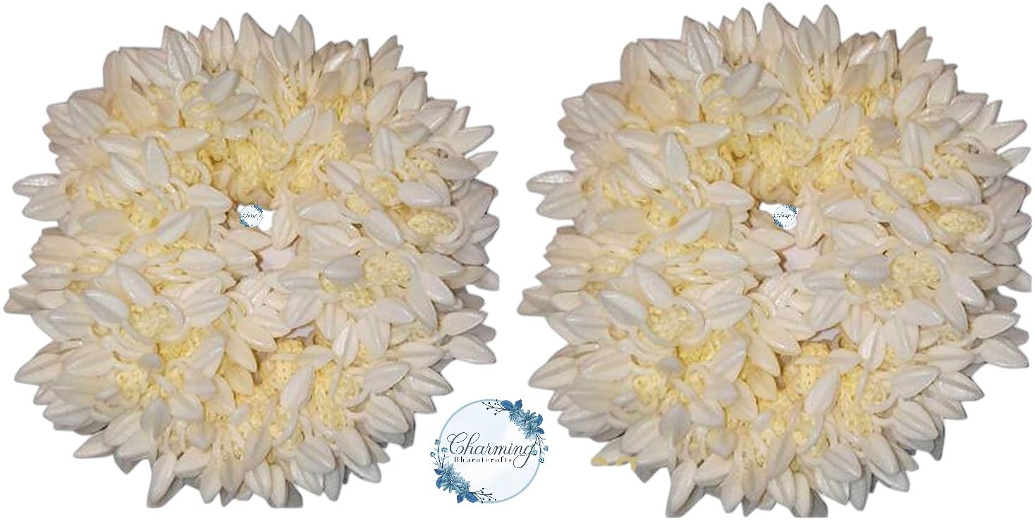 Gajra blanca Mogra de CHARMING BHARATCRAFTS complemento festivo con aroma sutil.