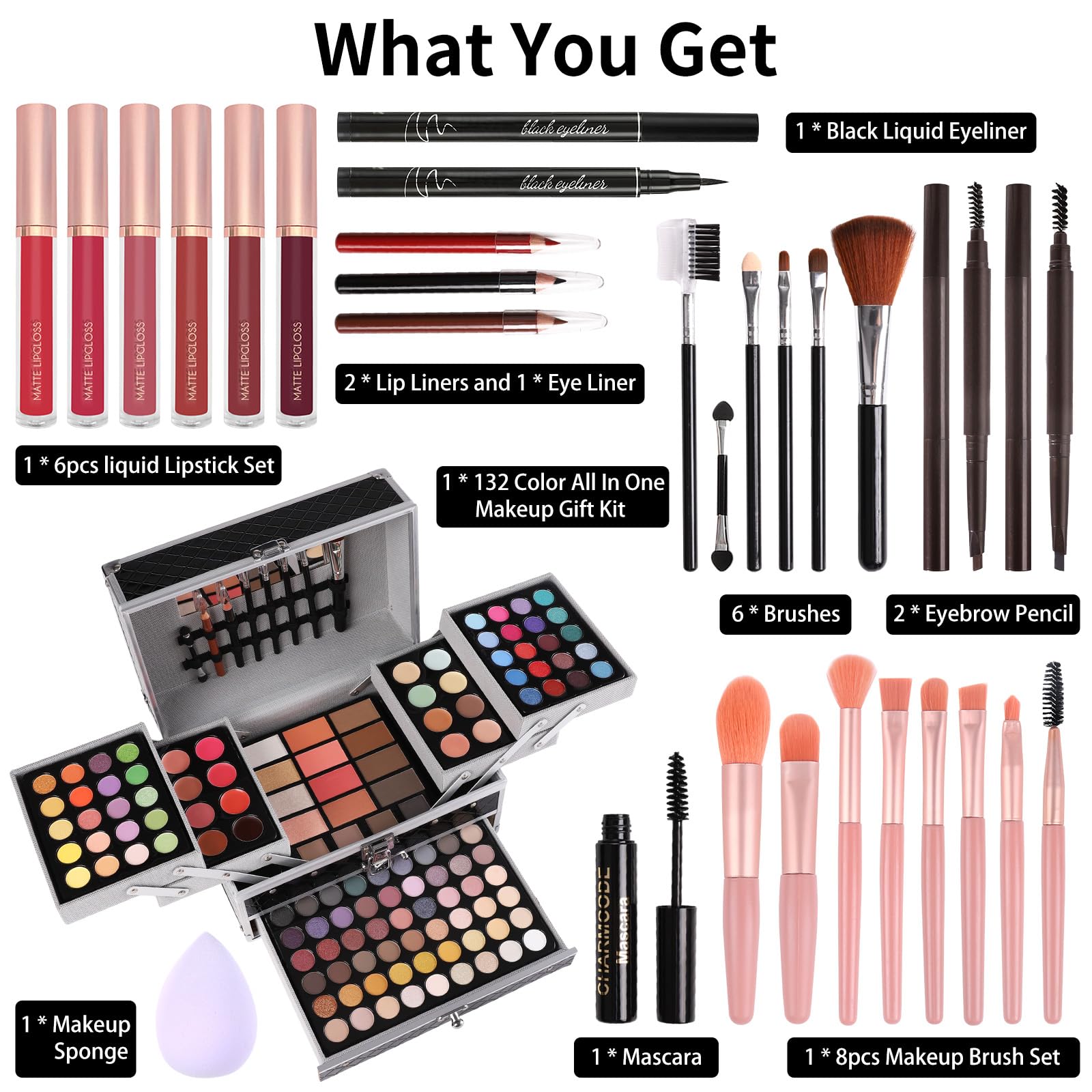 CHARMCODE lip gloss set in six shades for glossy, comfortable wear.