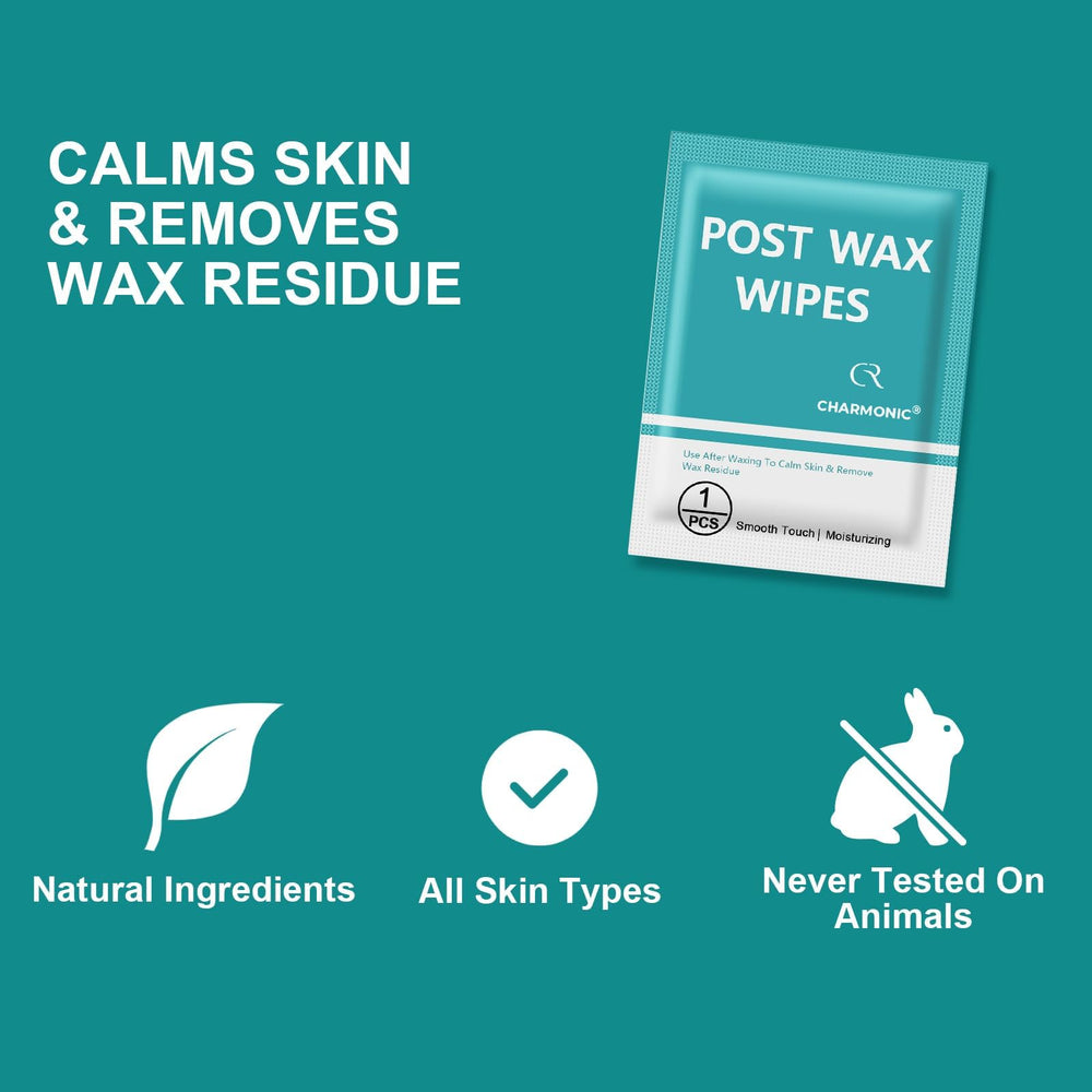 Charmonic post-wax wipes on-the-go pack ideal for travel gym or purse