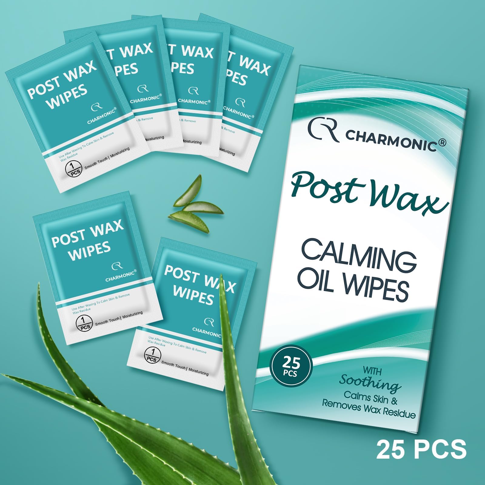 Charmonic post-wax wipes pouch in use for quick on-the-go residue removal