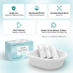 Charmyth Pedi Guard bath liner material clear view showcases durable, leak-resistant design.