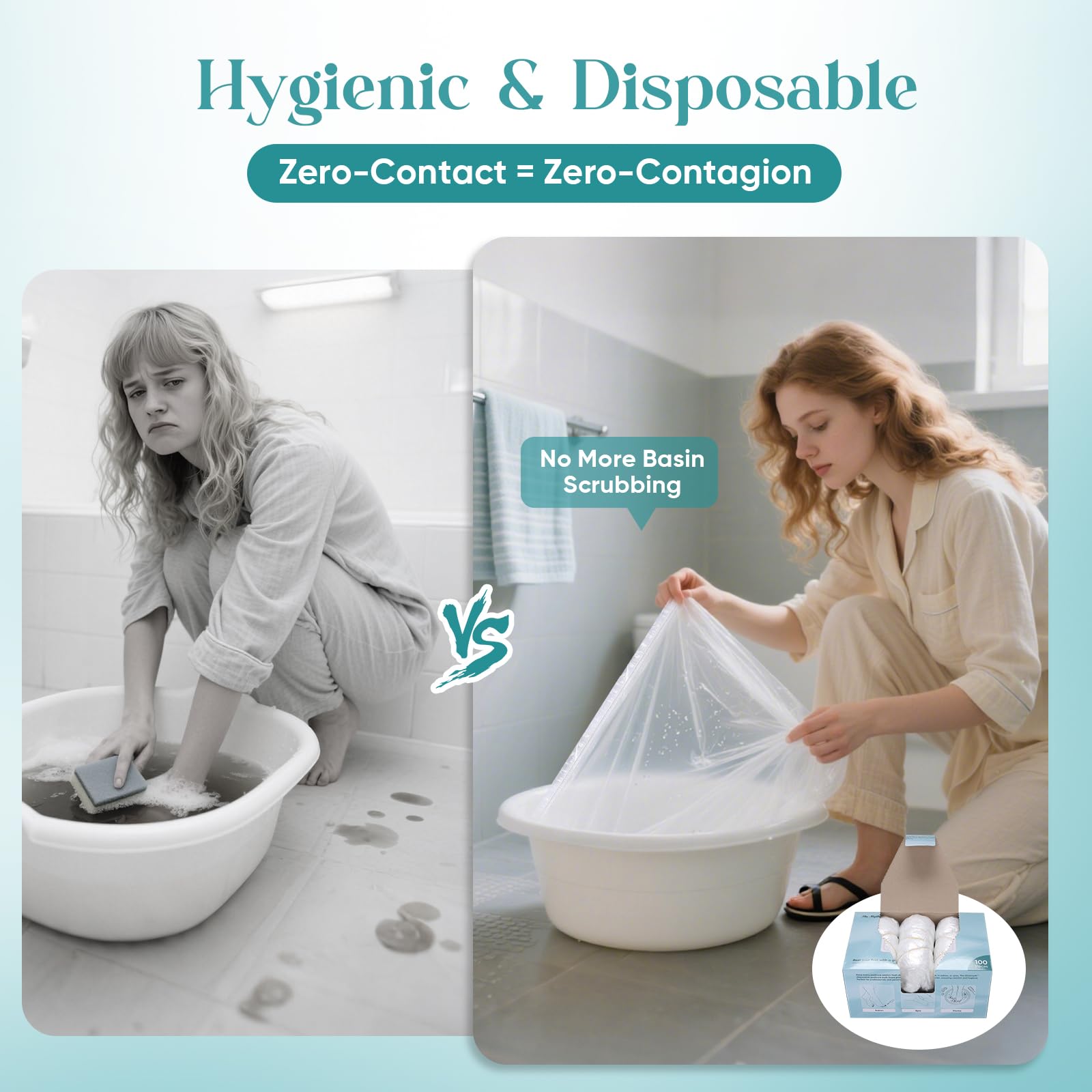 Charmyth Pedi Guard bath liners in salon setup illustrate hygienic foot spa use.