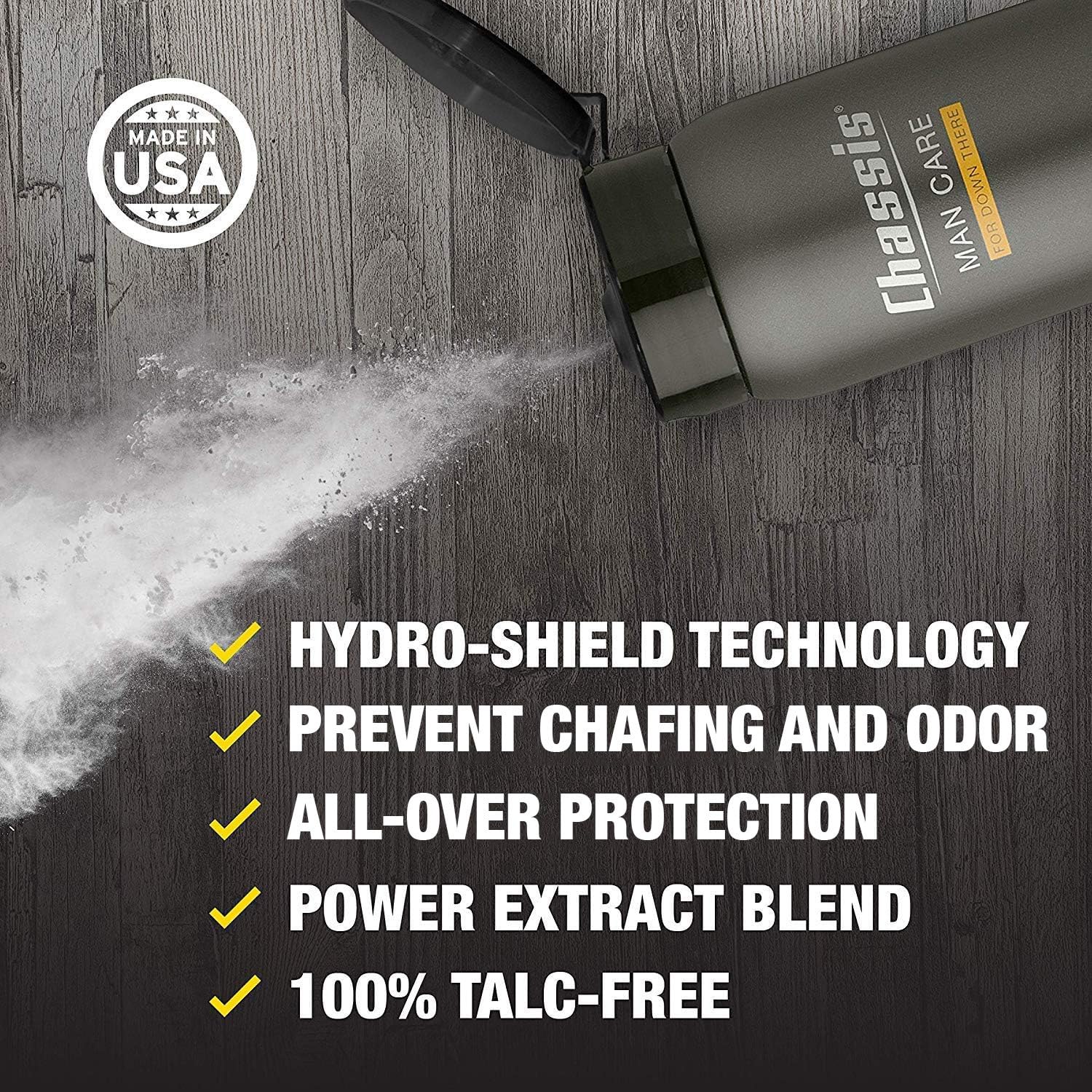 Chassis Ice Max cooling sensation during application of powder.