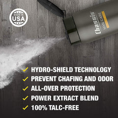 Chassis Ice Max cooling sensation during application of powder.