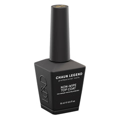 Chaun Legend Non-Wipe Top Coat bottle shows intense gloss and long-lasting shine.